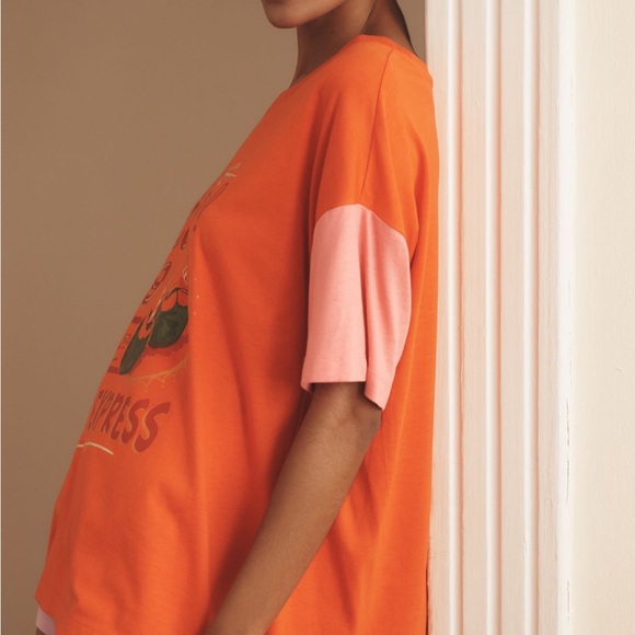 Farm Rio Orange Graphic T-Shirt with Coconut Design “Come to Brazil” 🥥 🌴 - Picture 2 of 7